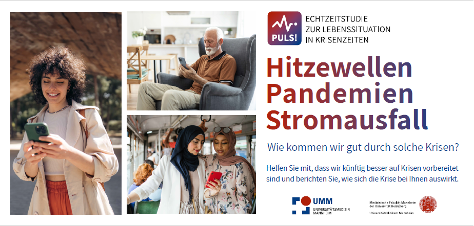 Flyer for the PULS! Study on real-time research into living conditions in times of crisis  